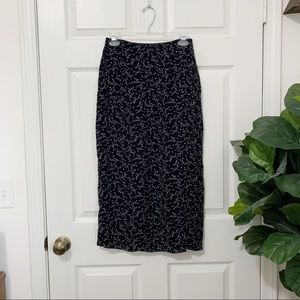 Vintage Minimalist Floral Midi Skirt